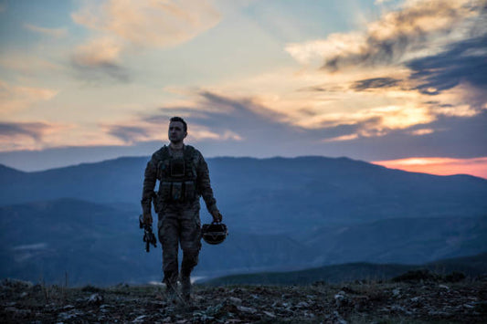 soldier-walking-in-the-sunset-view