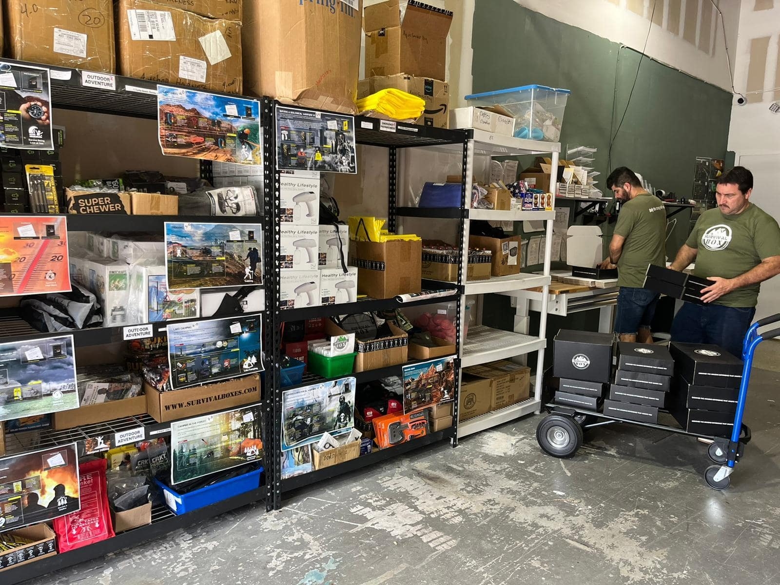 Survival Box warehouse in the USA